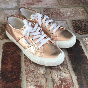 SUPERGA rose gold metallic sneakers
